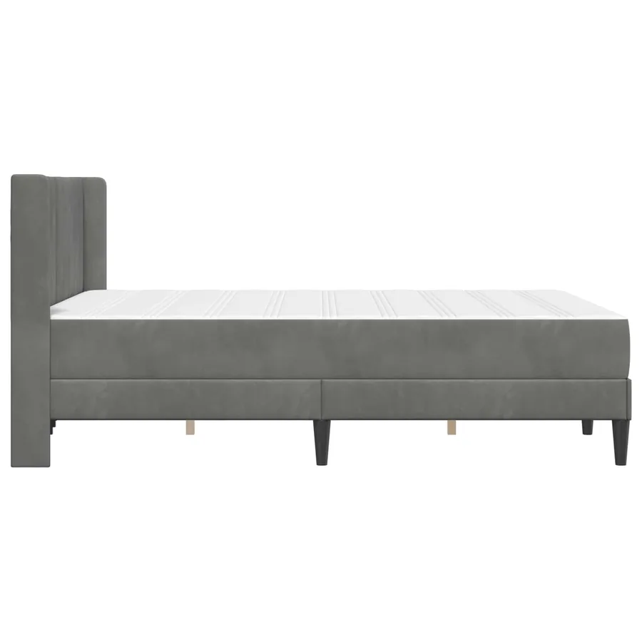 Cadre de lit avec matelas Gris foncé 160 x 200 cm Velours - 7