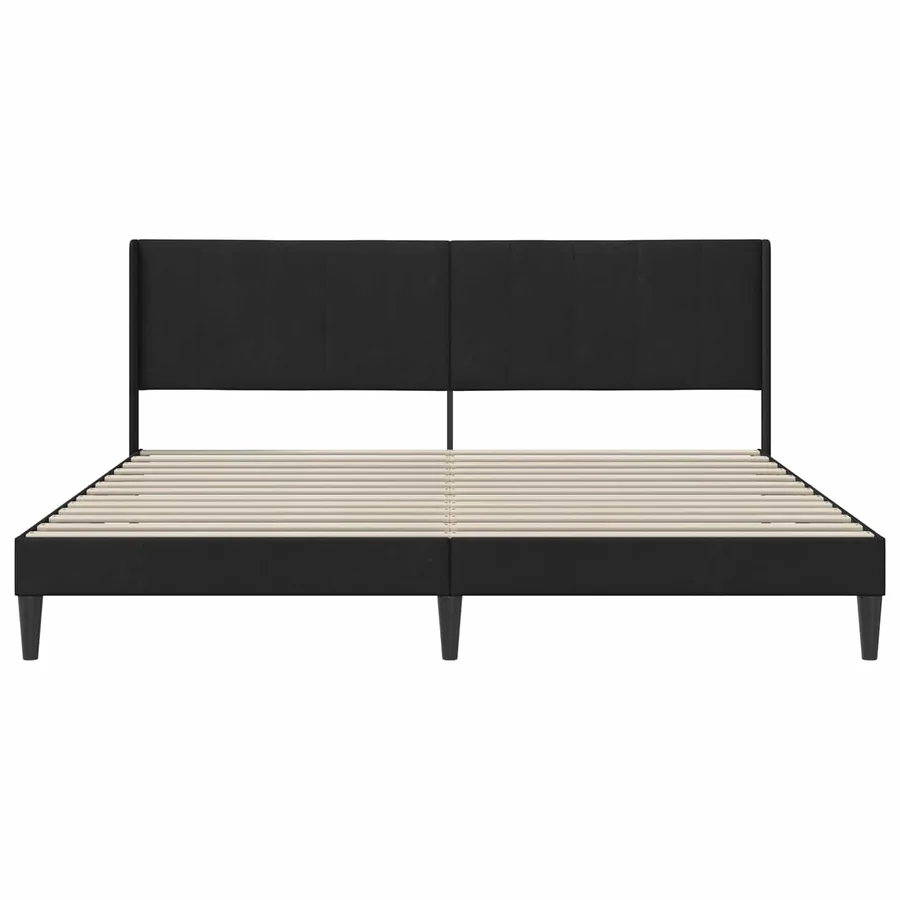 Cadre de lit avec tête de lit Noir 200 x 200 cm Velours - 4