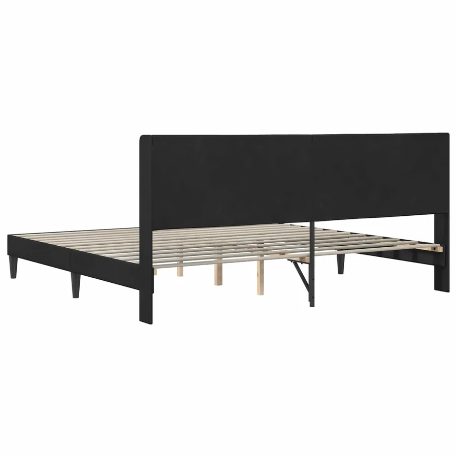 Cadre de lit avec tête de lit Noir 200 x 200 cm Velours - 6