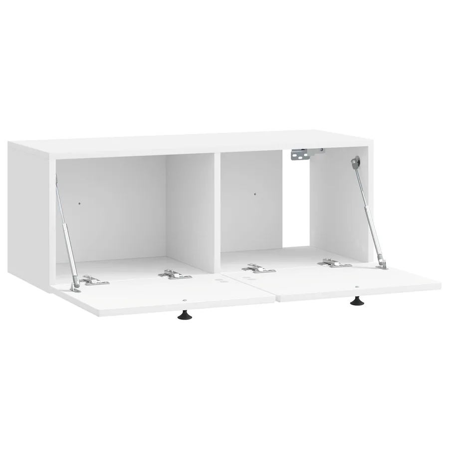 Meuble TV mural Montage mural Blanc brillant 78,5 x 31 x 30 cm - 5
