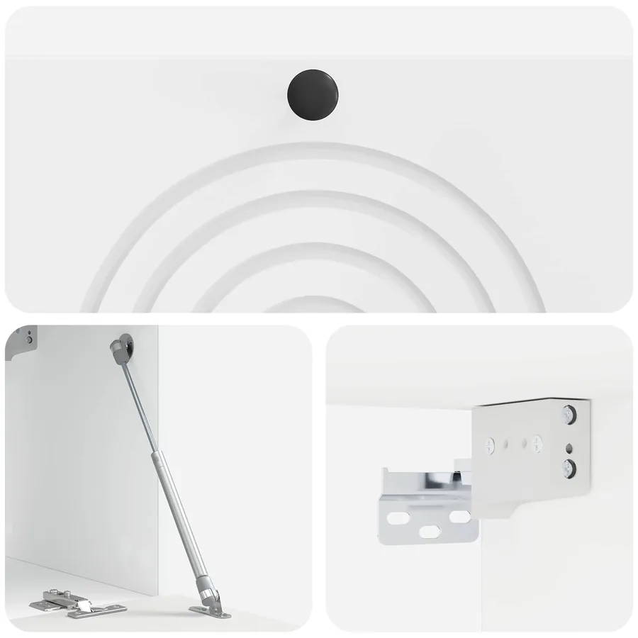 Meuble TV mural Montage mural Blanc brillant 78,5 x 31 x 30 cm - 9
