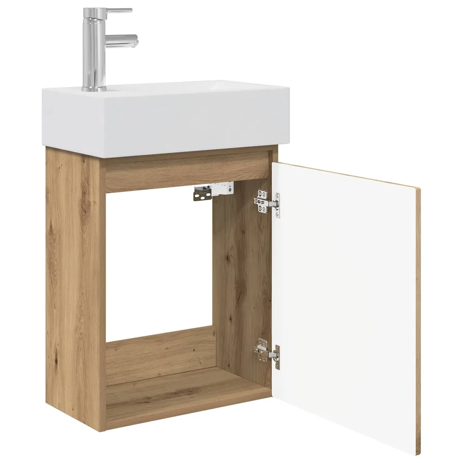 Meuble de salle de bain avec robinet Chêne artisanal - 4