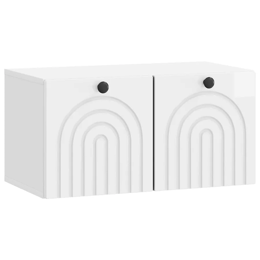 Meuble TV mural Montage mural Blanc brillant 59,5 x 31 x 30 cm - 2