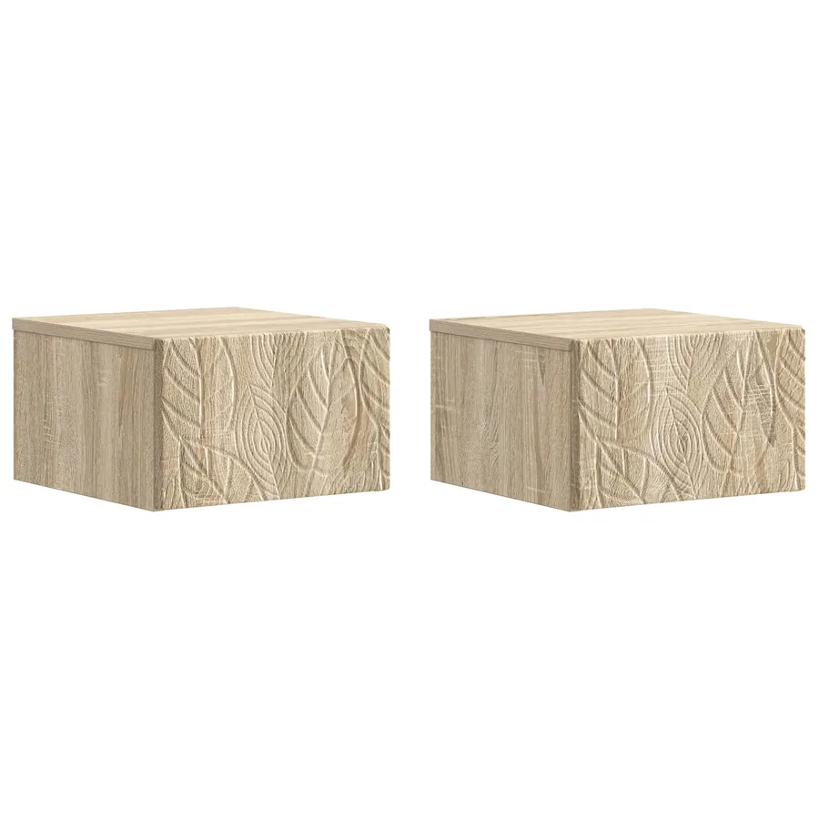 Table d'appoint murale 2 pcs Chêne Sonoma 34,5 x 33 x 20 cm - 2