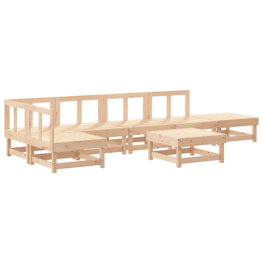 Salon de jardin 7 pcs Bois de pin massif - 2
