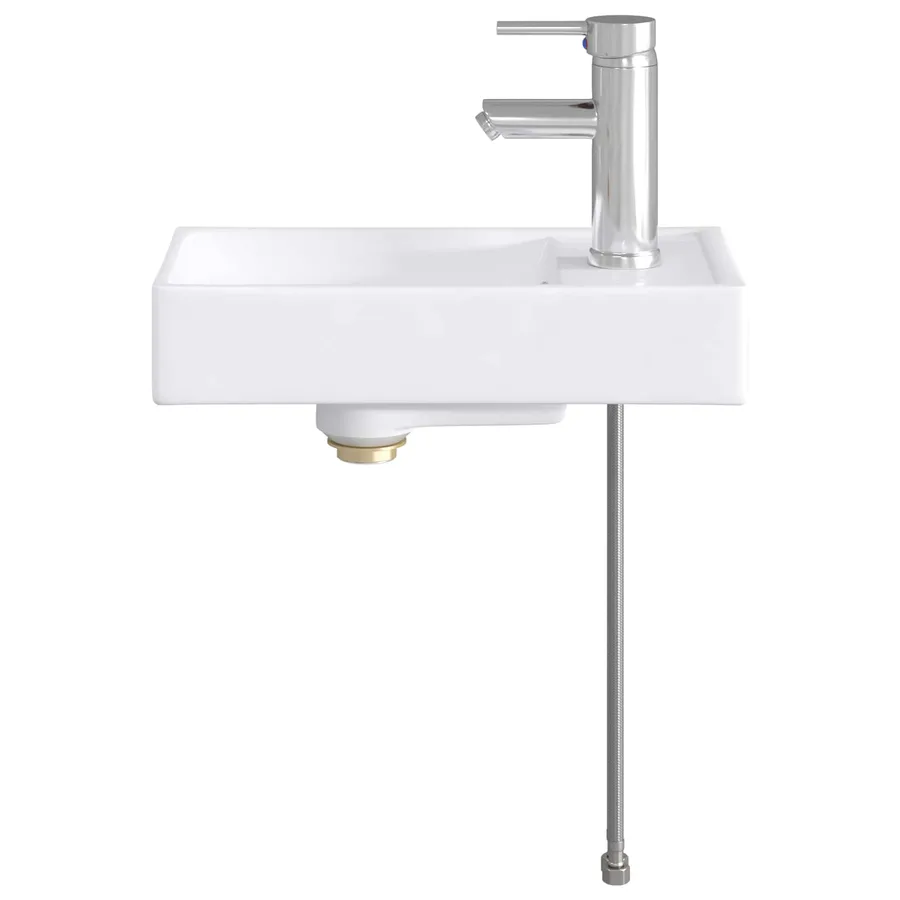 Lavabo de salle de bains Chrome 40,5 x 22,5 x 11,5 cm métal - 4