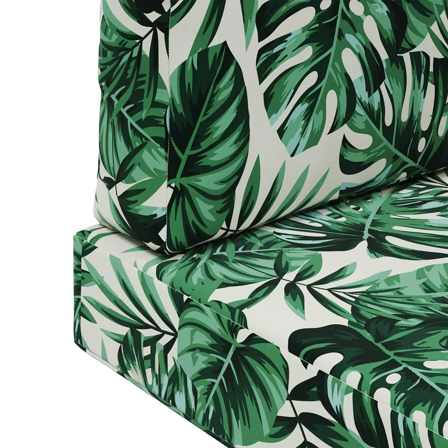 Coussin de canapé d'extérieur 3 pcs Motif feuille Polyester - 9