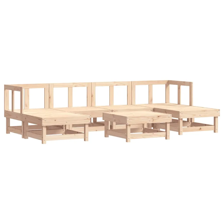 Salon de jardin 7 pcs Bois de pin massif - 2