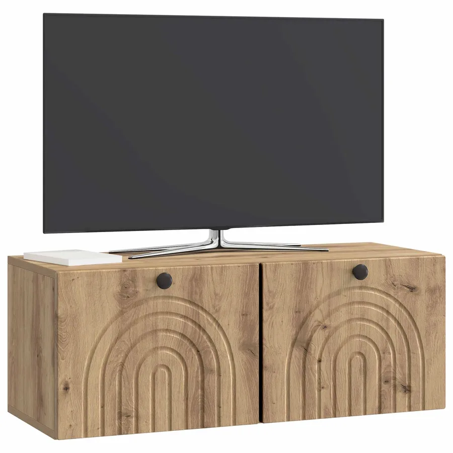 Meuble TV mural 78,5 x 31 x 30 cm Chêne artisanal - 3