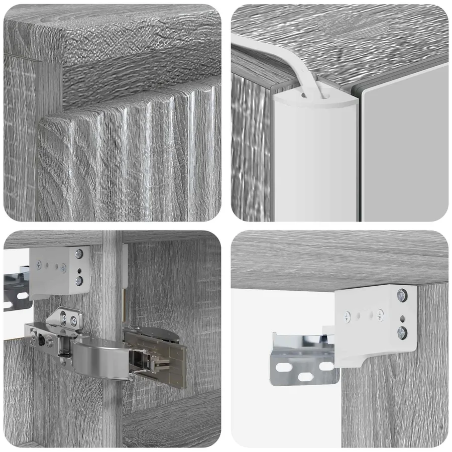 Ensemble de mobilier de salle de bain 6 pcs Sonoma gris - 10