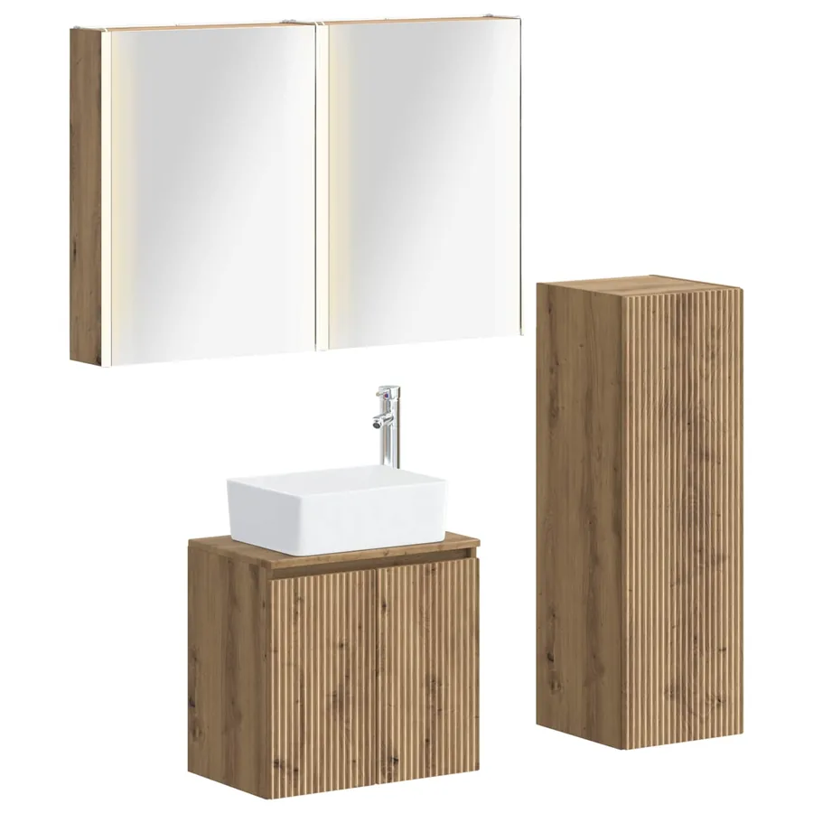 Ensemble de mobilier de salle de bain 4 pc Chêne artisanal - 2