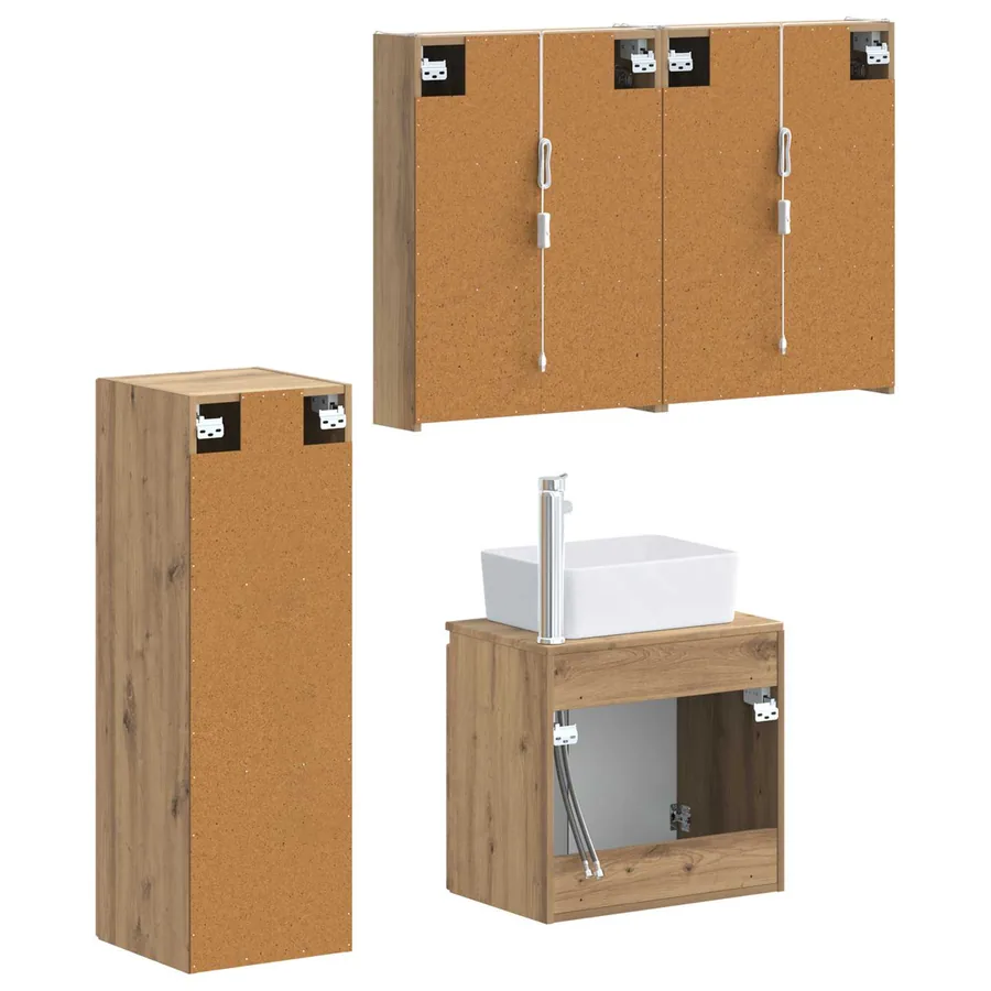 Ensemble de mobilier de salle de bain 4 pc Chêne artisanal - 5
