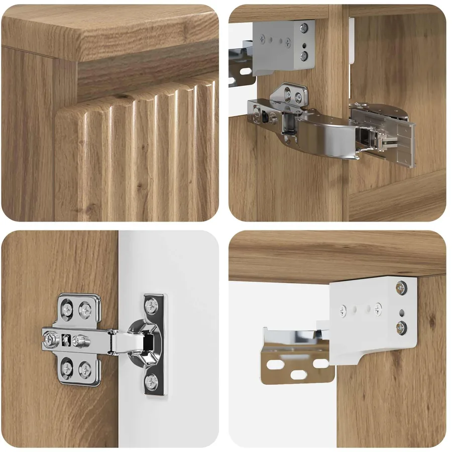 Ensemble de mobilier de salle de bain 4 pc Chêne artisanal - 6