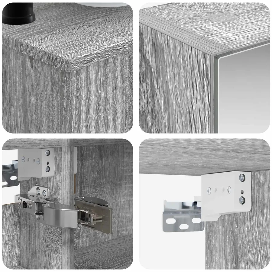Ensemble de mobilier de salle de bain 6 pcs Sonoma gris - 10