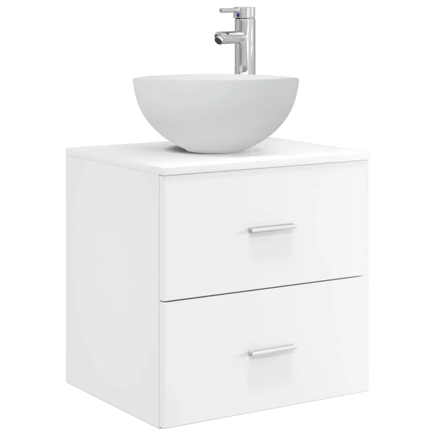 Ensemble d'armoire de salle de bain 5 pcs Blanc - 5