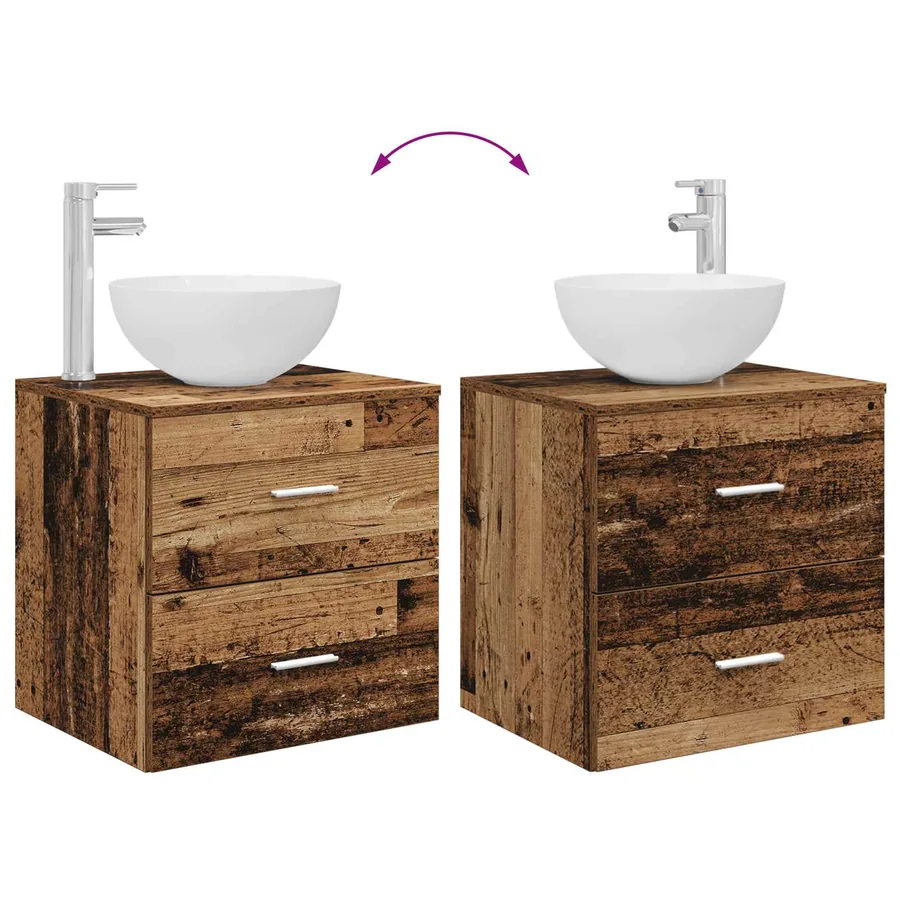 Ensemble d'armoire de salle de bain 5 pcs Bois ancien - 13