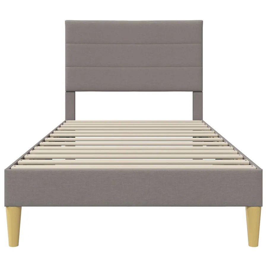 Cadre de lit avec tête de lit Taupe 80 x 200 cm Tissu - 4
