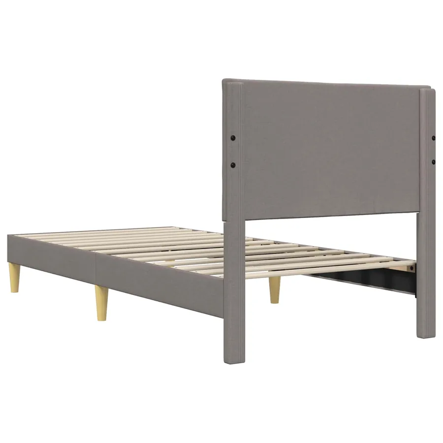 Cadre de lit avec tête de lit Taupe 80 x 200 cm Tissu - 6