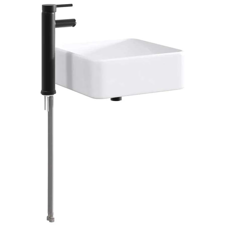Lavabo de salle de bains Noir Mat 49 x 37 x 14 cm métal - 6