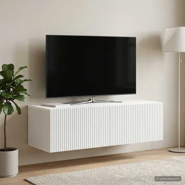 Meuble TV mural Blanc 98 x 41 x 30 cm Bois d'ingénierie