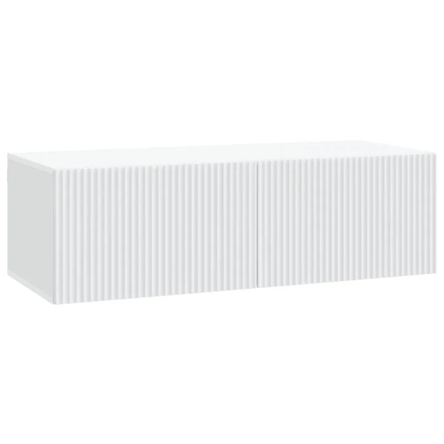 Meuble TV mural Blanc 98 x 41 x 30 cm Bois d'ingénierie - 2