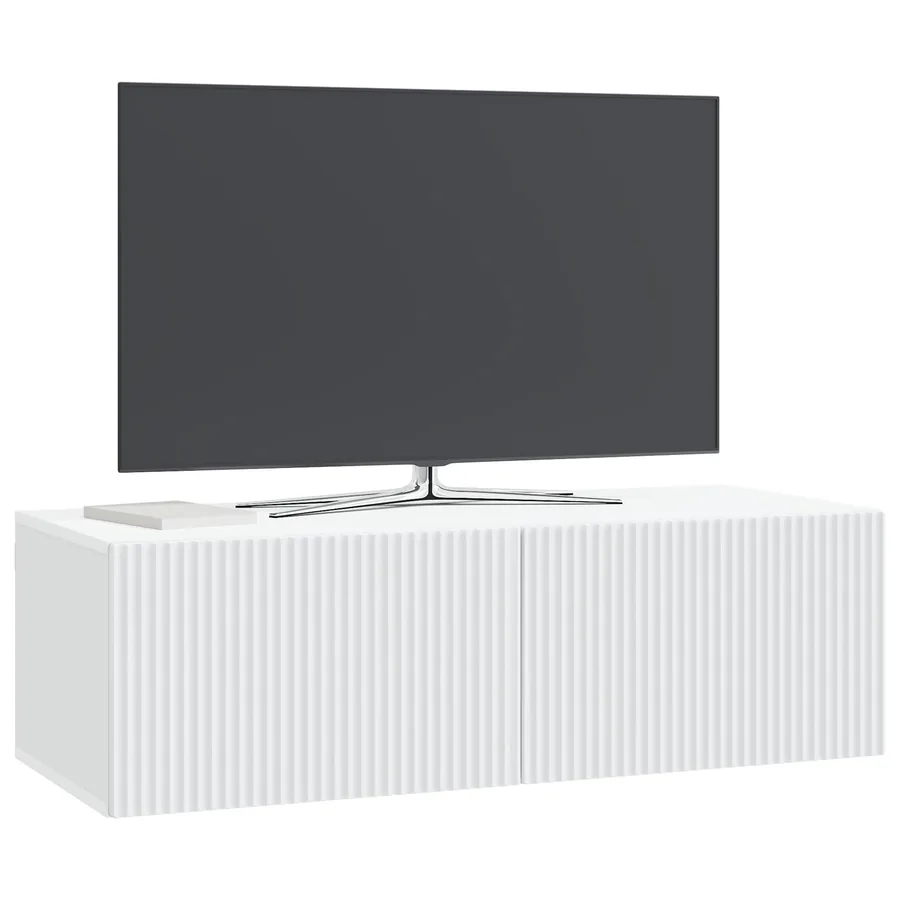 Meuble TV mural Blanc 98 x 41 x 30 cm Bois d'ingénierie - 3