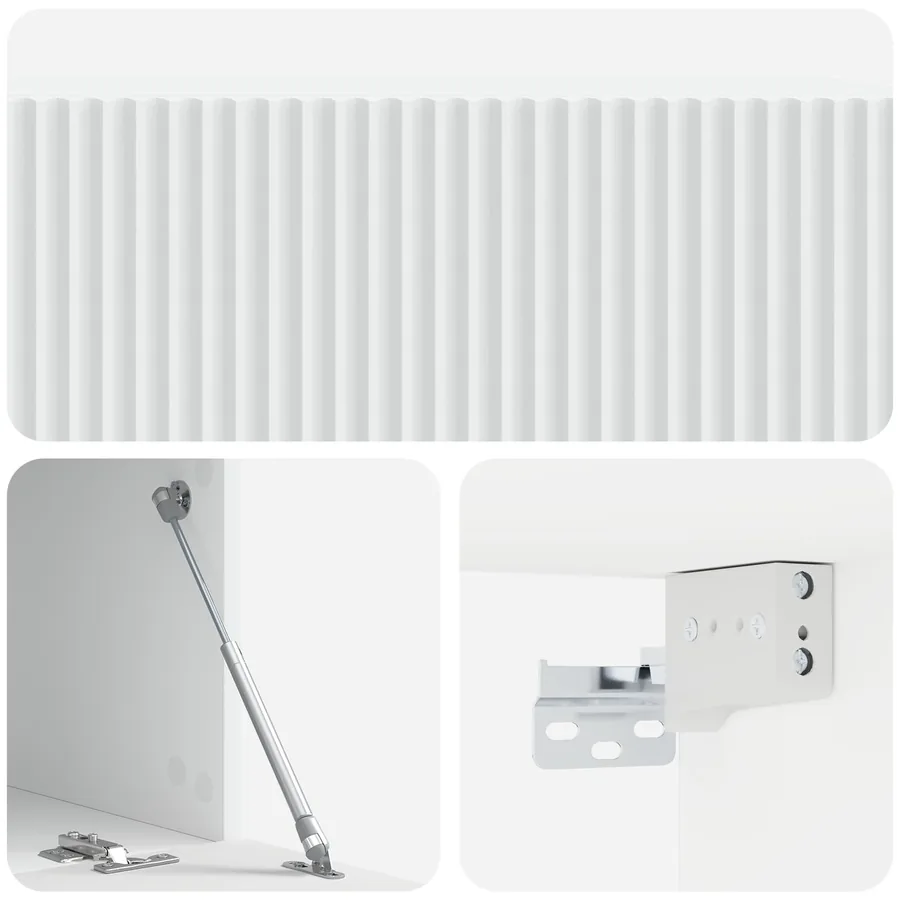 Meuble TV mural Blanc 98 x 41 x 30 cm Bois d'ingénierie - 9