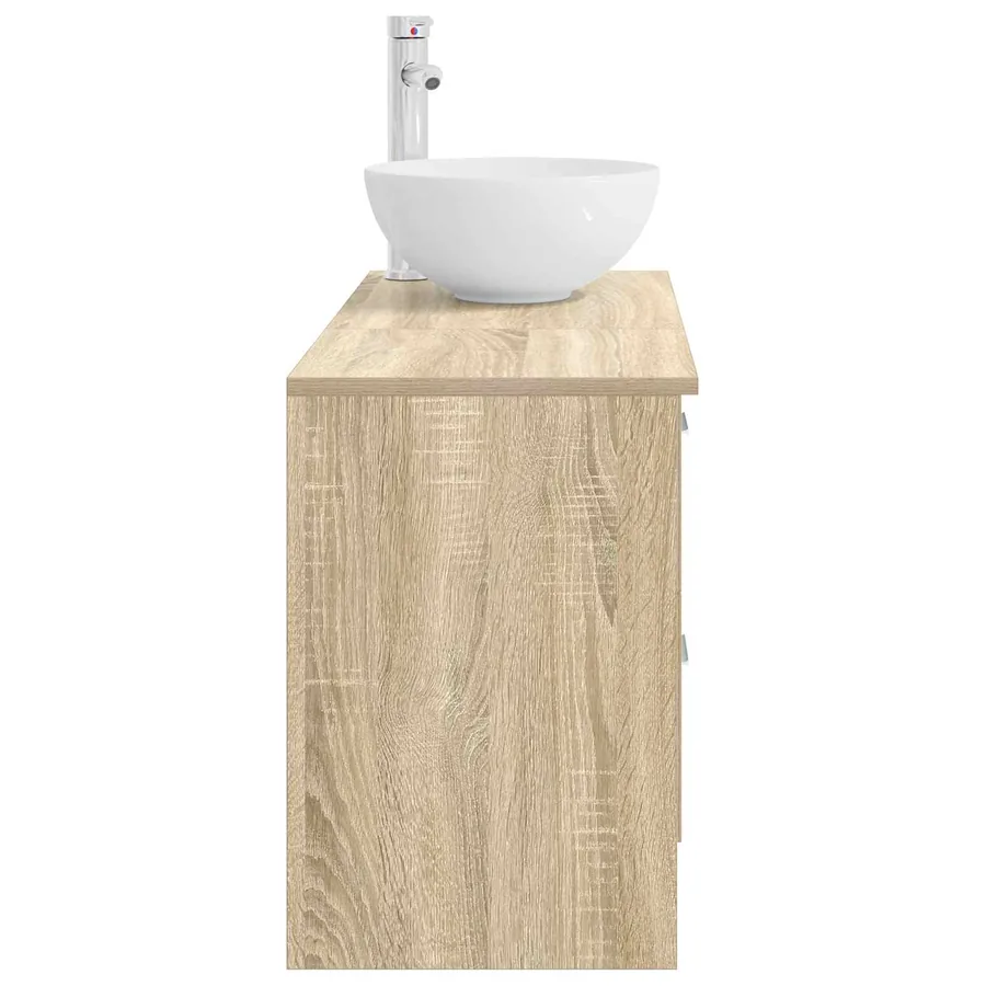Ensemble de mobilier de salle de bain 2 pcs Chêne Sonoma - 5
