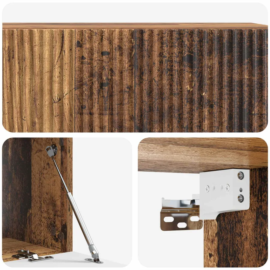 Meuble TV mural Bois ancien 98 x 41 x 30 cm Bois d'ingénierie - 9
