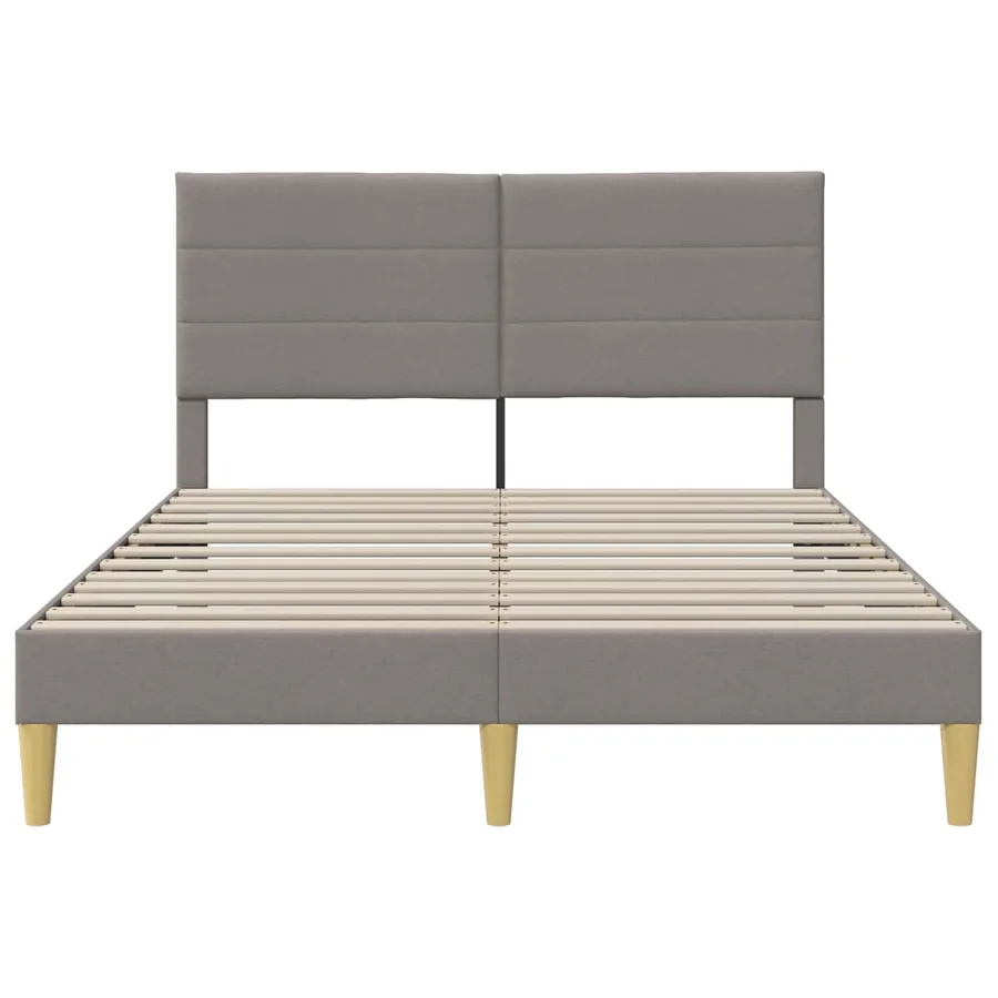 Cadre de lit avec tête de lit Taupe 140 x 200 cm Tissu - 4