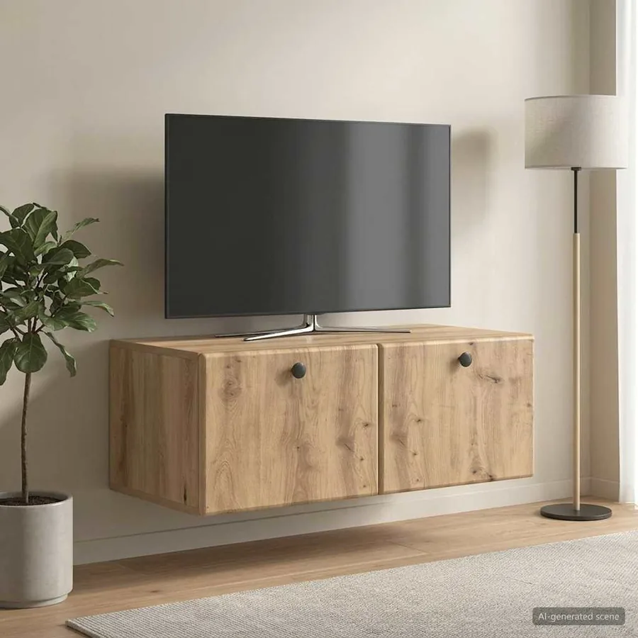 Meuble TV mural 78,5 x 41 x 30 cm Chêne artisanal