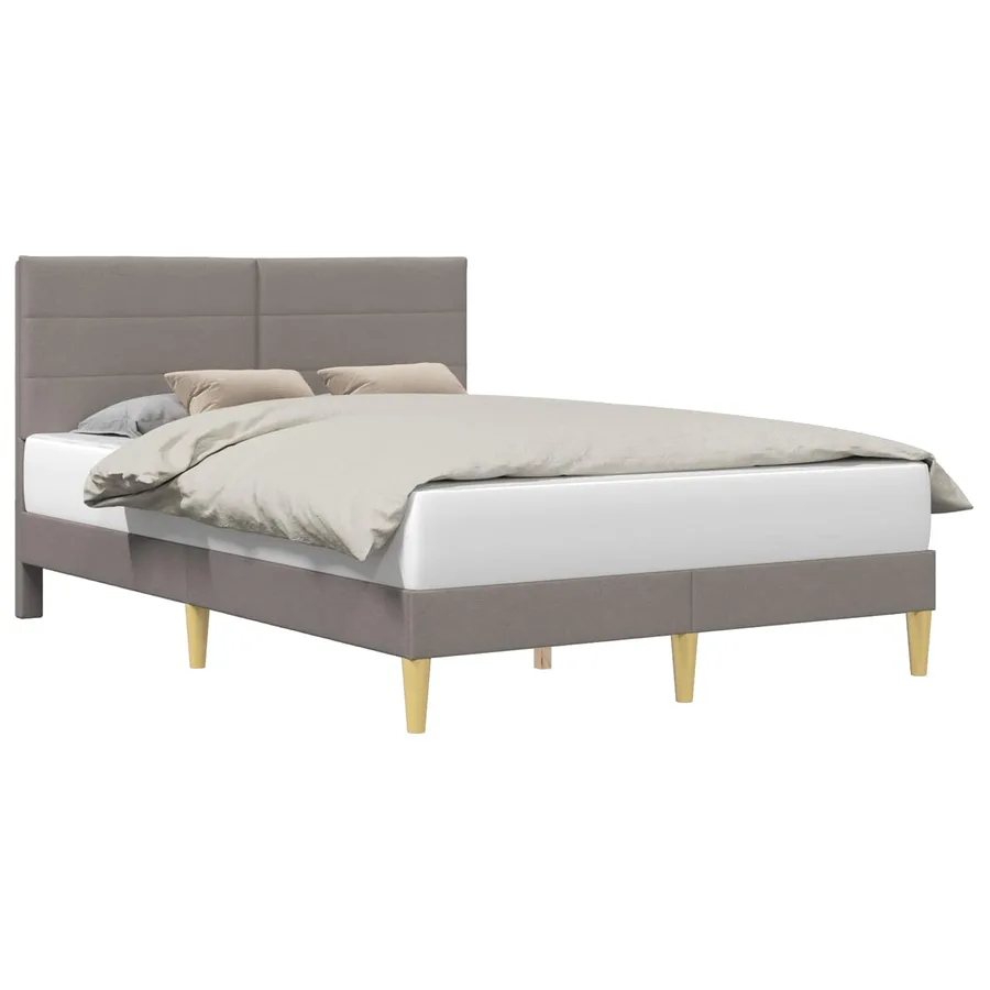 Cadre de lit avec tête de lit Taupe 140 x 190 cm Tissu - 2