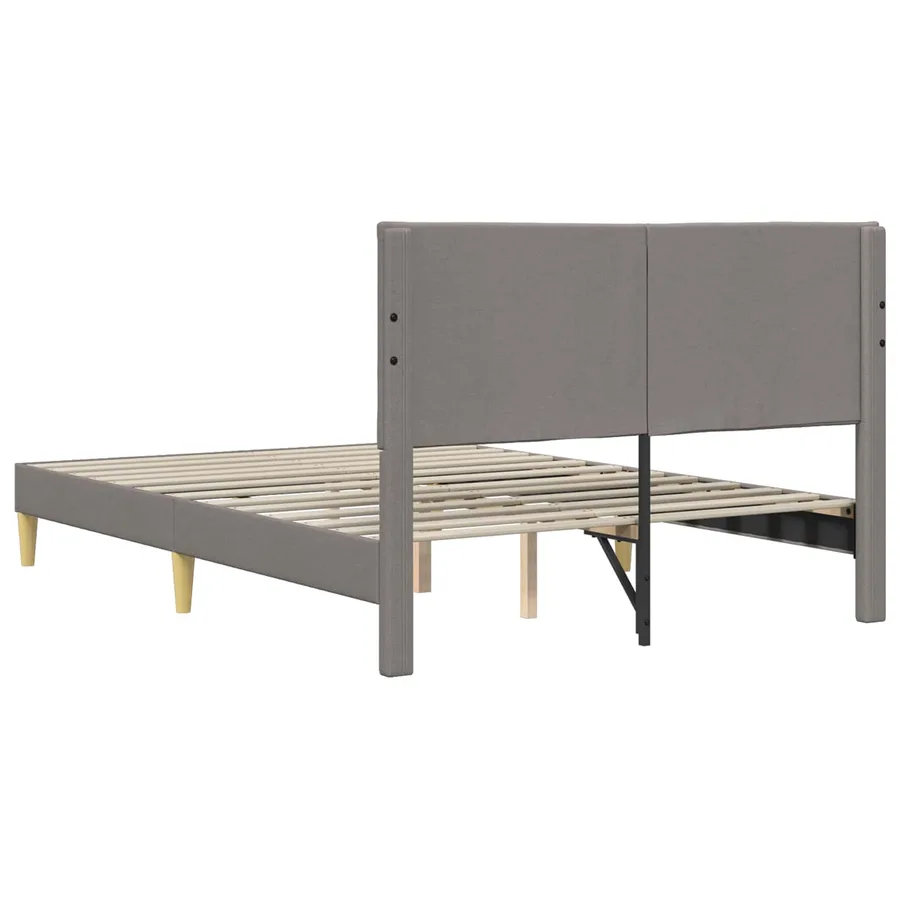 Cadre de lit avec tête de lit Taupe 140 x 190 cm Tissu - 6