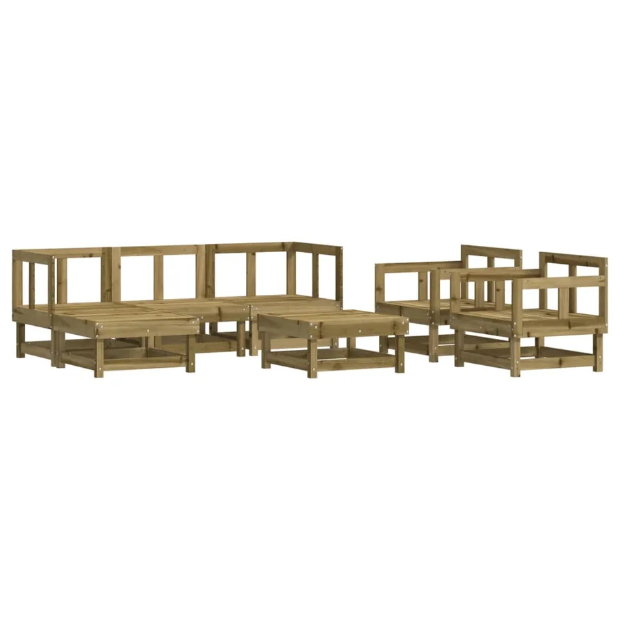 Salon de jardin 7 pcs bois de pin imprégné - 2