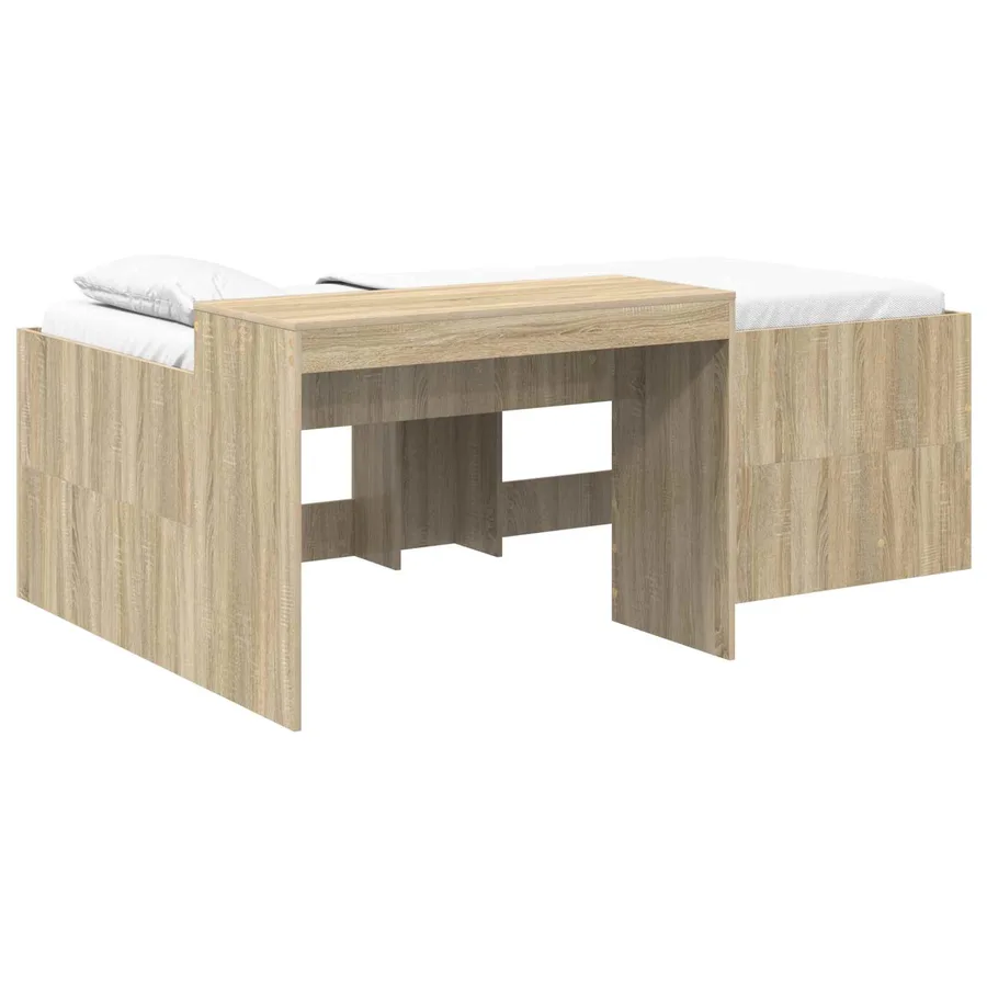 Lit haut pour enfants avec bureau Chêne Sonoma - 2