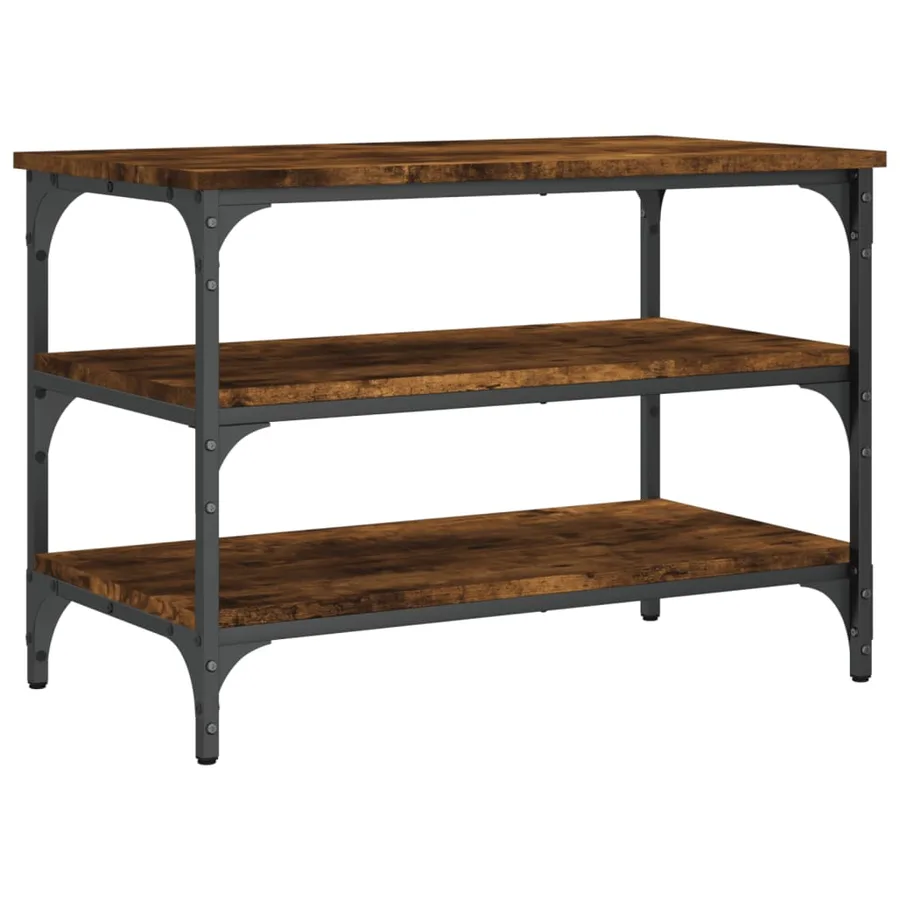 Banc à chaussures chêne fumé 70x38,5x49 cm bois d'ingénierie - 7