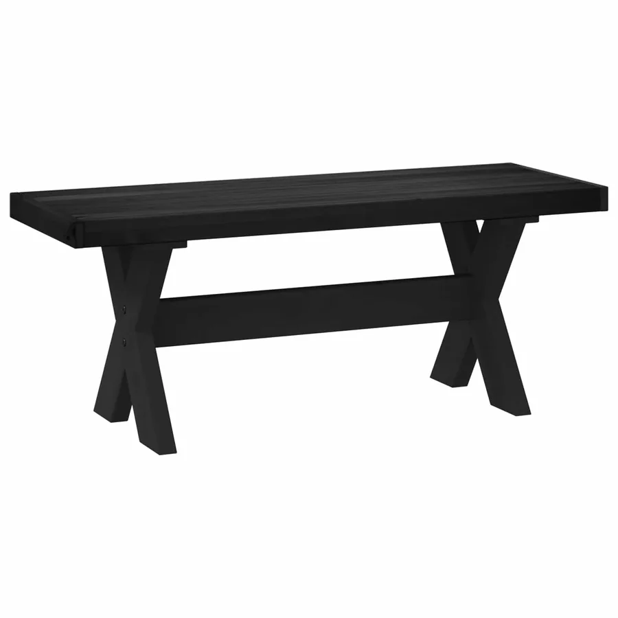 Banc de salle à manger NOAIN 120 x 41 x 45 cm Pin massif Noir - 5
