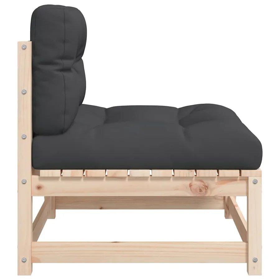 Canapés de jardin sans accoudoirs coussins 2pcs bois massif pin - 7