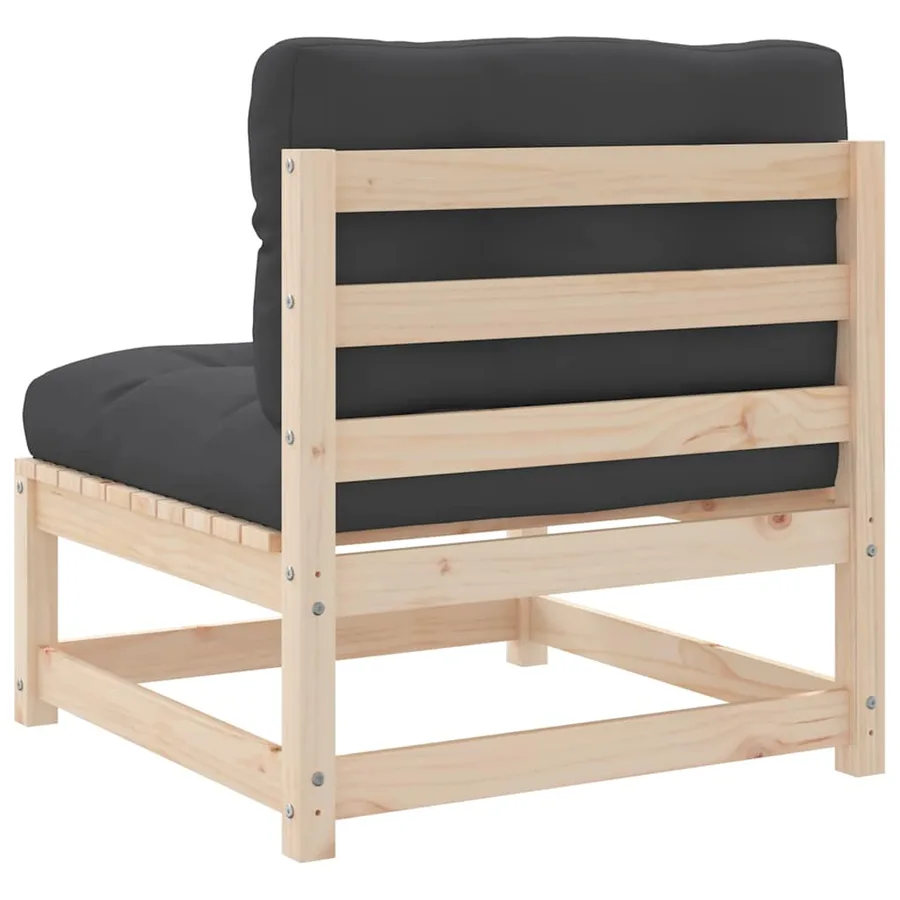 Canapés de jardin sans accoudoirs coussins 2pcs bois massif pin - 8