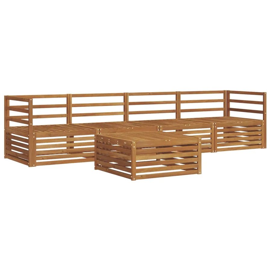 Ensemble de canapés d'extérieur 5 pcs Naturel - 2