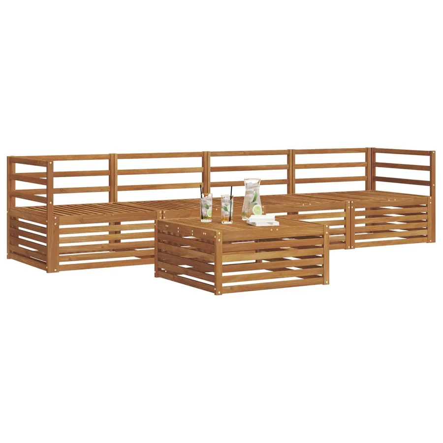 Ensemble de canapés d'extérieur 5 pcs Naturel - 3