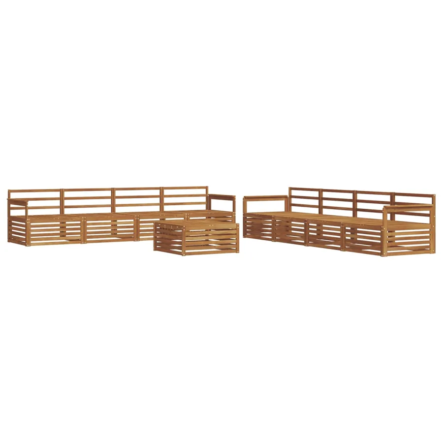 Ensemble de canapés d'extérieur 9 pcs Naturel - 2