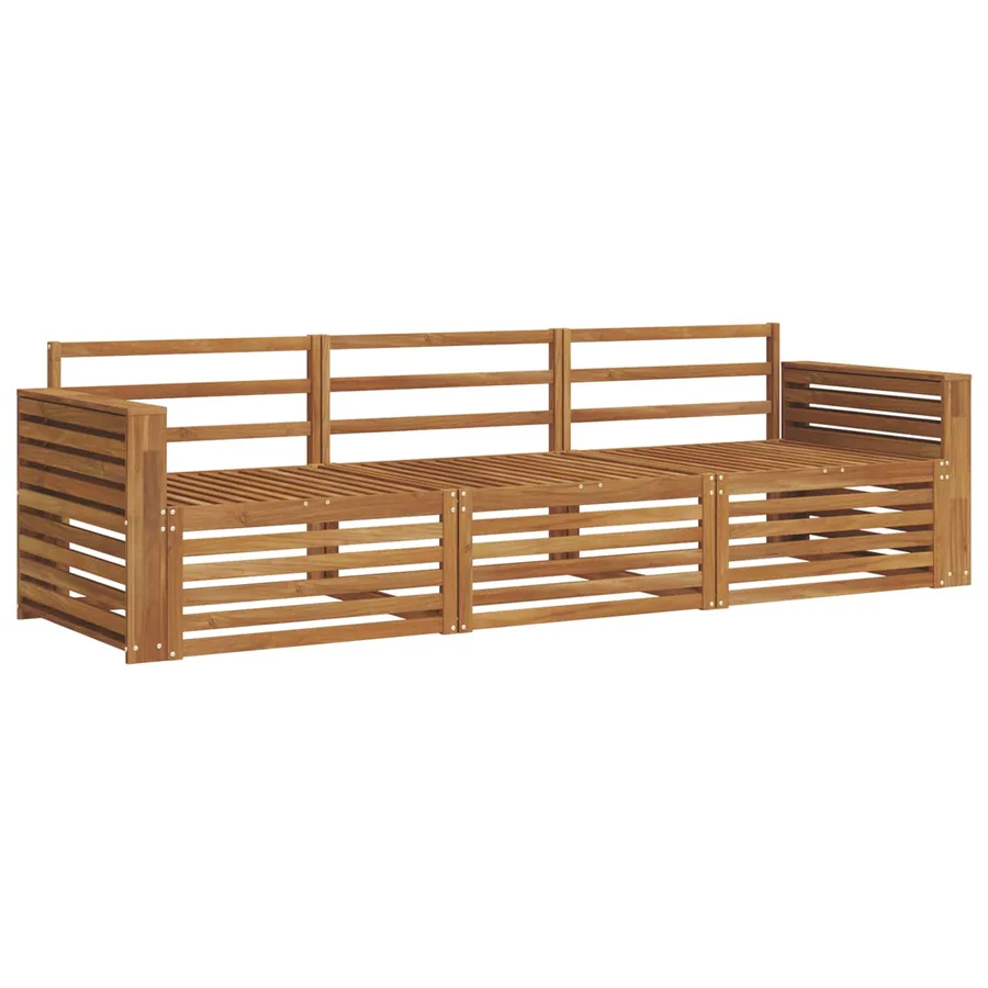 Ensemble de canapés d'extérieur 3 pcs Naturel - 2