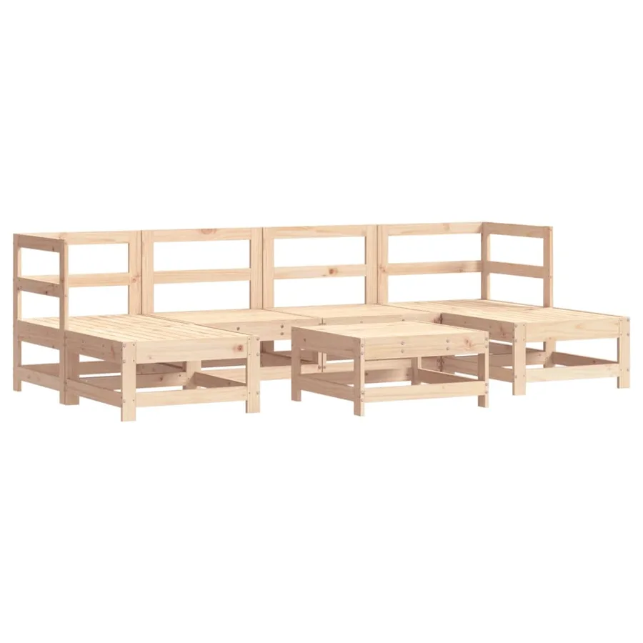 Salon de jardin 7 pcs Bois de pin massif - 2
