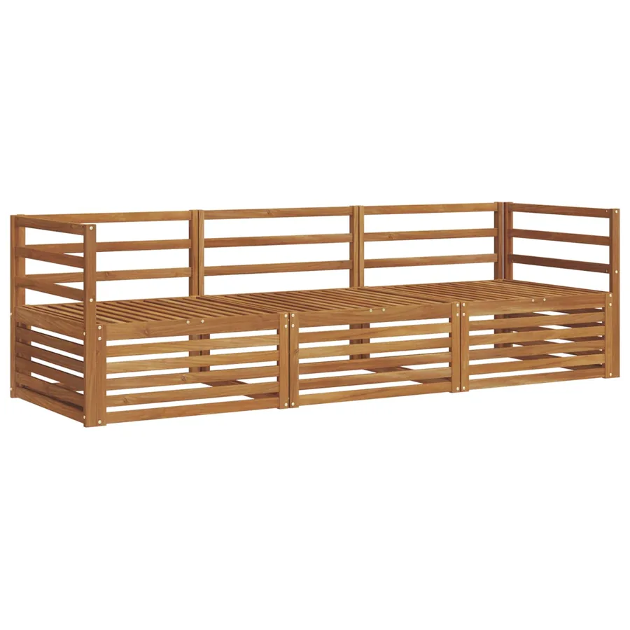 Ensemble de canapés d'extérieur 3 pcs Naturel - 2