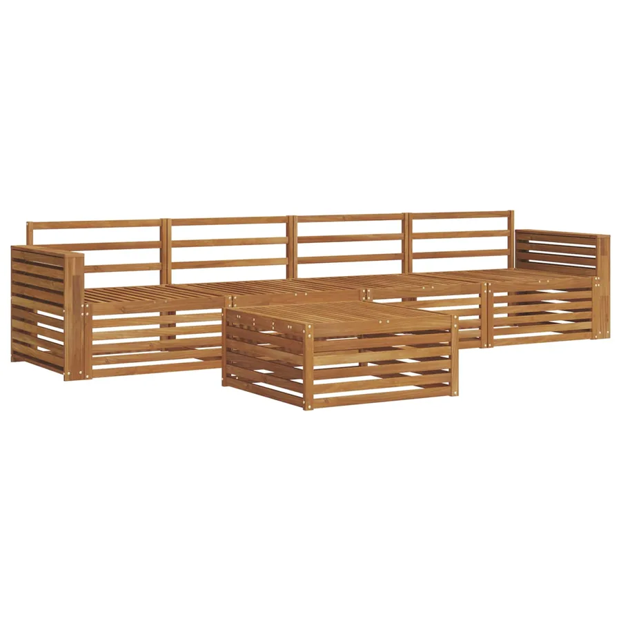 Ensemble de canapés d'extérieur 5 pcs Naturel - 2