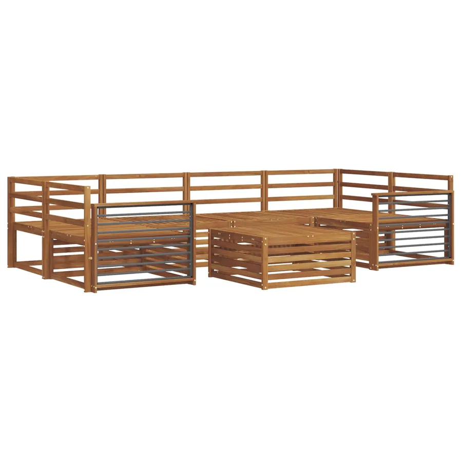 Ensemble de canapés d'extérieur 7 pcs Naturel - 2