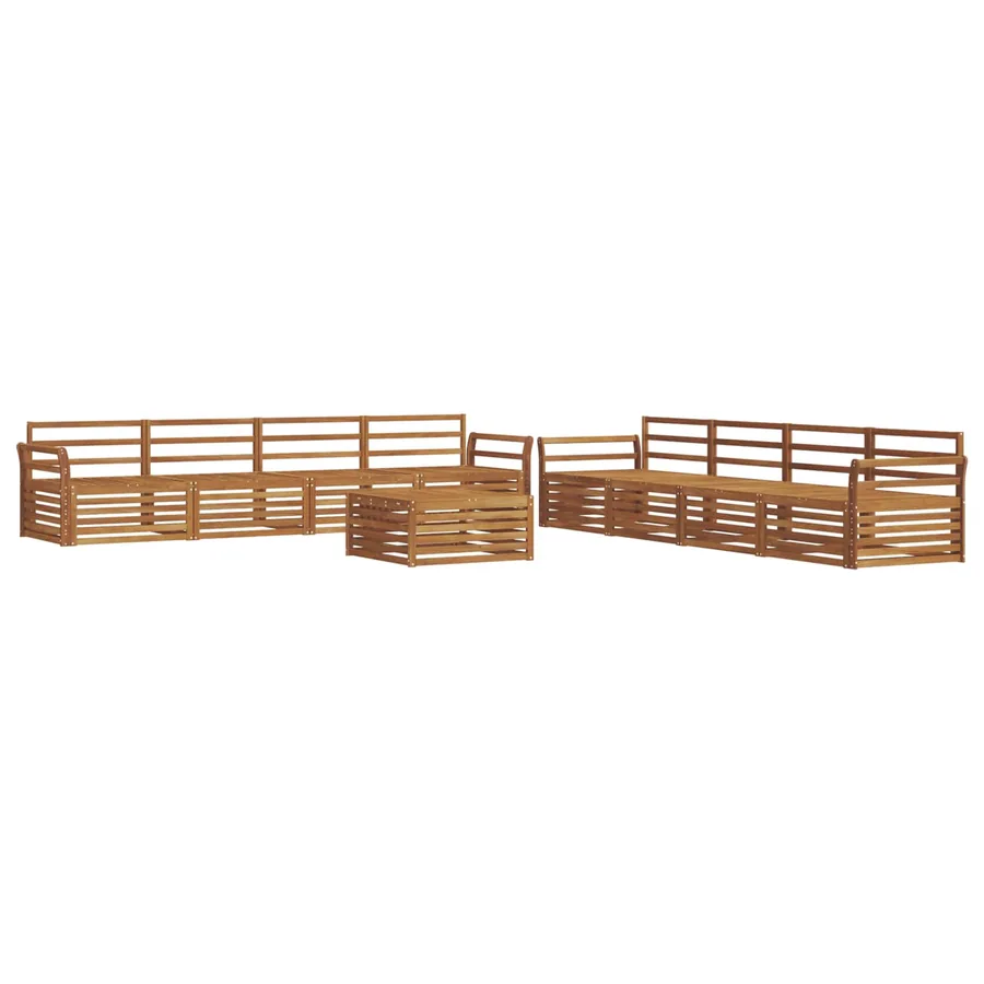 Ensemble de canapés d'extérieur 9 pcs Naturel - 2