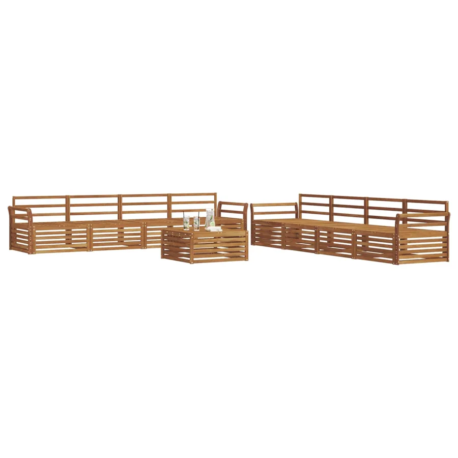 Ensemble de canapés d'extérieur 9 pcs Naturel - 3