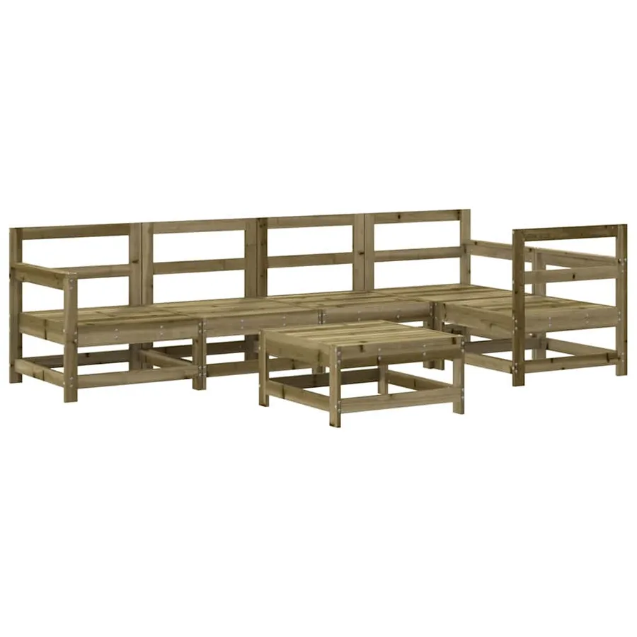 Salon de jardin 6 pcs bois de pin imprégné - 2